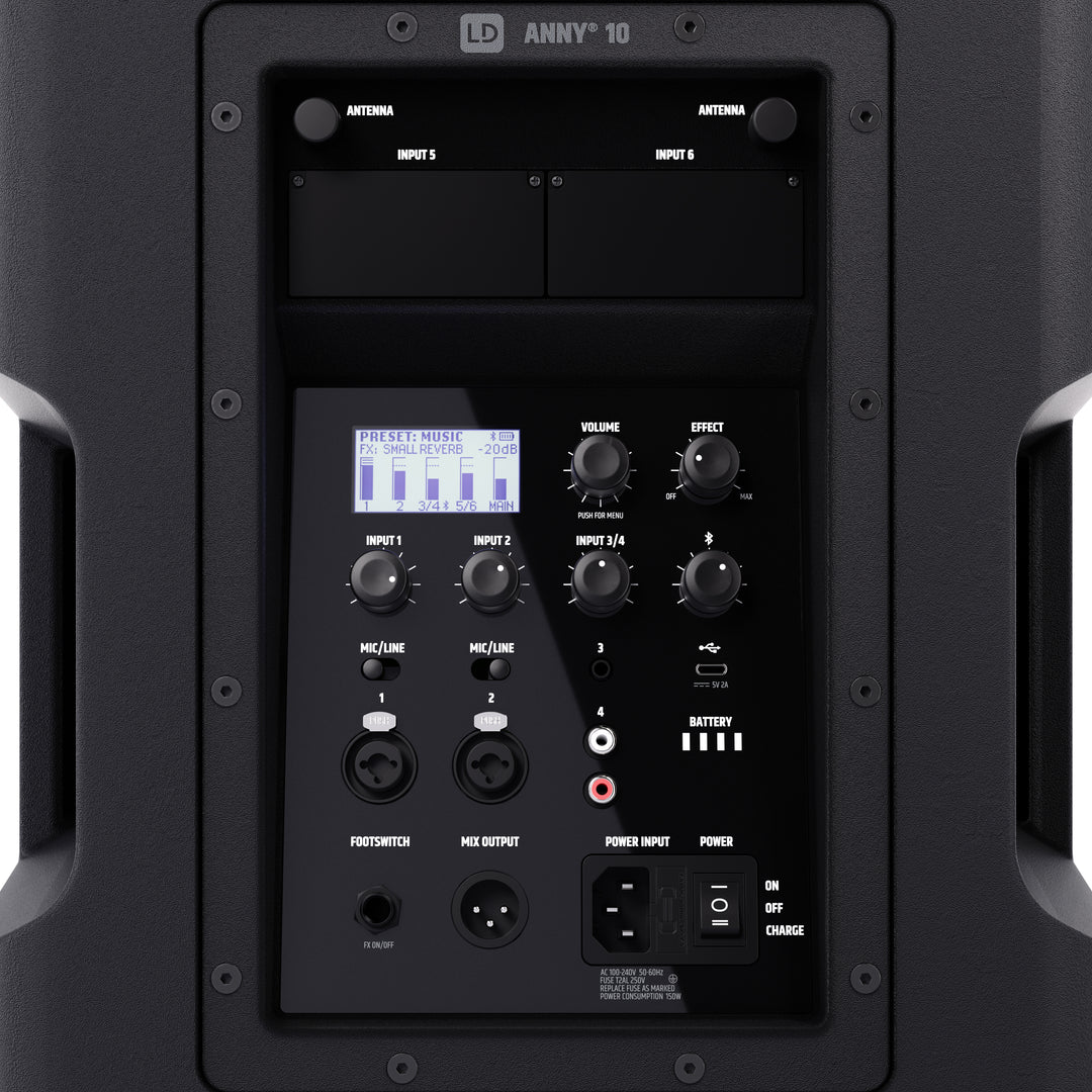 LD Systems ANNY® 10 - 10" tragbares batteriebetriebenes Bluetooth® PA-System mit Mixer