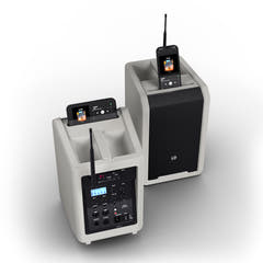 LD Systems ANNY® 8 BPH B5 G - Tragbarer batteriebetriebener Bluetooth® PA-Lautsprecher mit Mixer und 1x Headsetmikrofon (inkl. Bodypack), Urban Grey