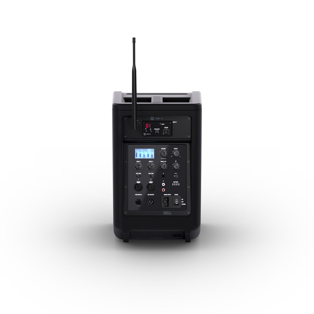 LD Systems ANNY® 8 BPH B5 - Tragbarer batteriebetriebener Bluetooth® PA-Lautsprecher mit Mixer und 1x Headset-Mikrofon (inkl. Bodypack), Stage Black