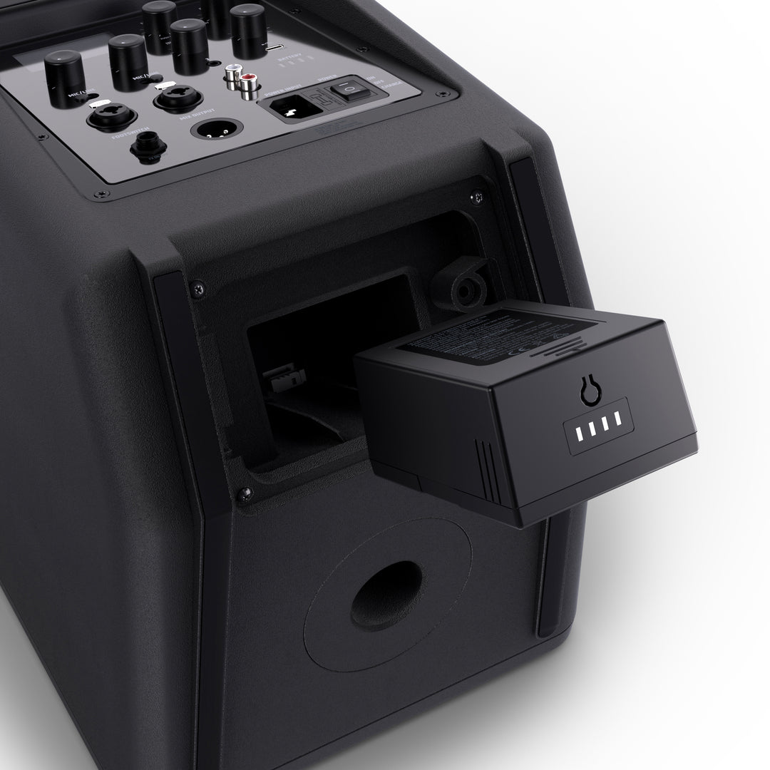 LD Systems ANNY® 8 BPH B5 - Tragbarer batteriebetriebener Bluetooth® PA-Lautsprecher mit Mixer und 1x Headset-Mikrofon (inkl. Bodypack), Stage Black
