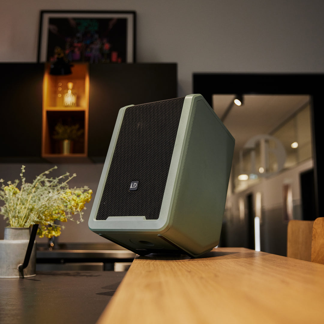 LD Systems ANNY® 8 BPH B6 GN - Tragbarer batteriebetriebener Bluetooth® PA-Lautsprecher mit Mixer und 1x headsetmikrofon (inkl. Bodypack), Adventure Green