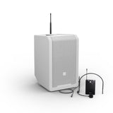 LD Systems ANNY® 8 BPH B6 W - Tragbarer batteriebetriebener Bluetooth® PA-Lautsprecher mit Mixer und 1x headsetmikrofon (inkl. Bodypack), Pure White