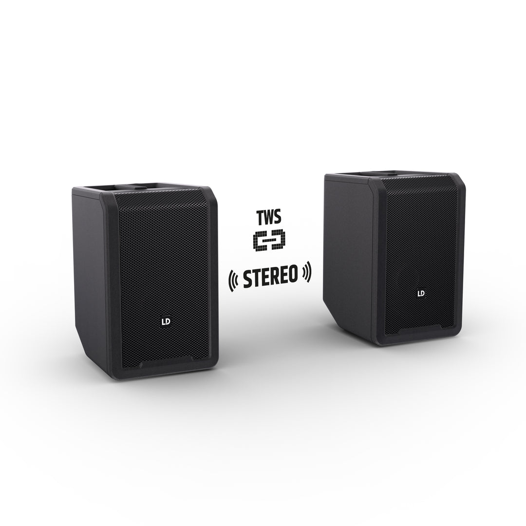LD Systems ANNY® 8 BPH B6 - Tragbarer batteriebetriebener Bluetooth® PA-Lautsprecher mit Mixer und 1x headsetmikrofon (inkl. Bodypack), Stage Black