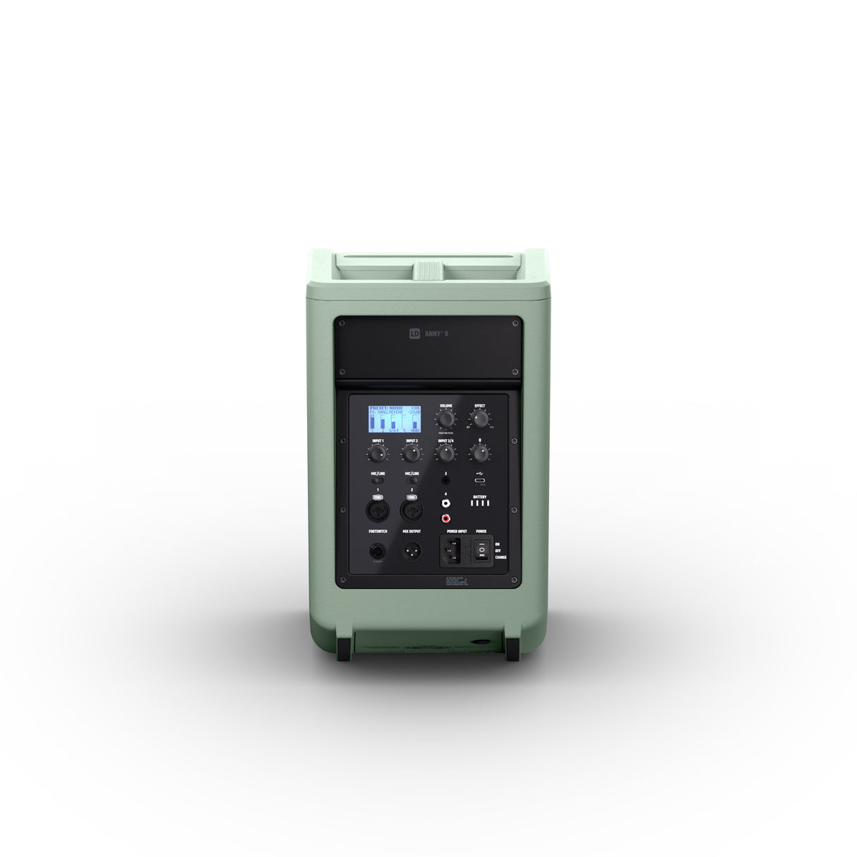LD Systems ANNY® 8 GN - Tragbarer batteriebetriebener Bluetooth® PA-Lautsprecher mit Mixer, Adventure Green