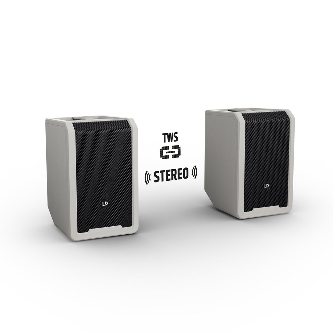 LD Systems ANNY® 8 G - Tragbarer batteriebetriebener Bluetooth® PA-Lautsprecher mit Mixer, Urban Grey