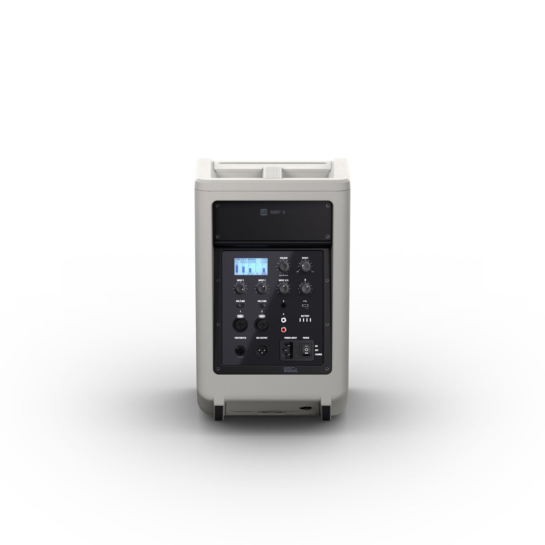 LD Systems ANNY® 8 G - Tragbarer batteriebetriebener Bluetooth® PA-Lautsprecher mit Mixer, Urban Grey