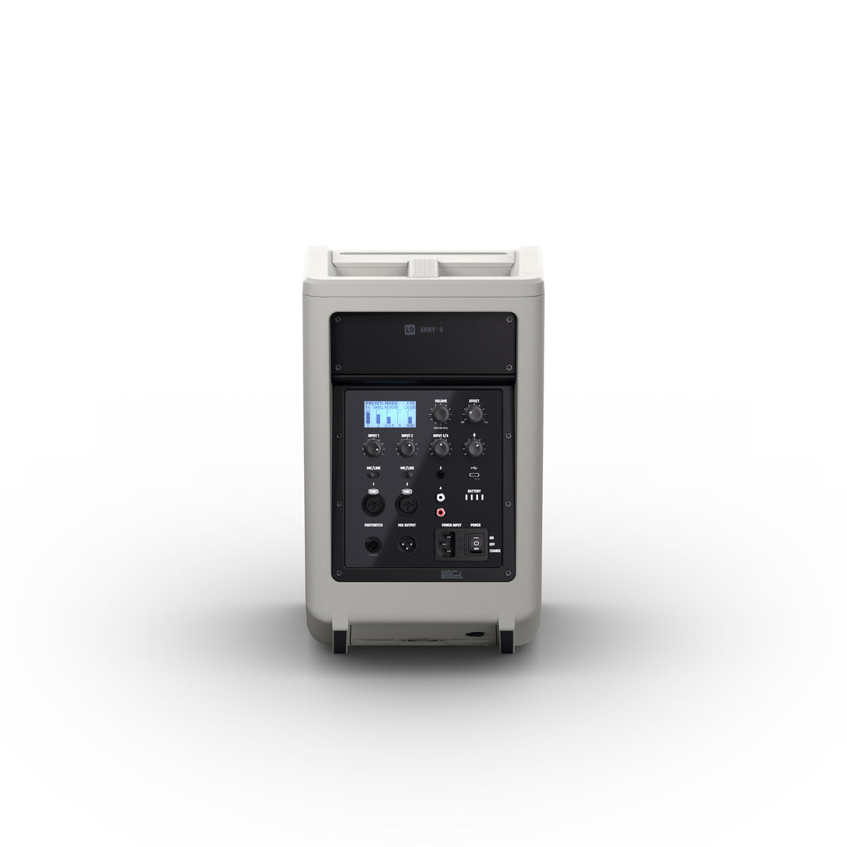 LD Systems ANNY® 8 G - Tragbarer batteriebetriebener Bluetooth® PA-Lautsprecher mit Mixer, Urban Grey