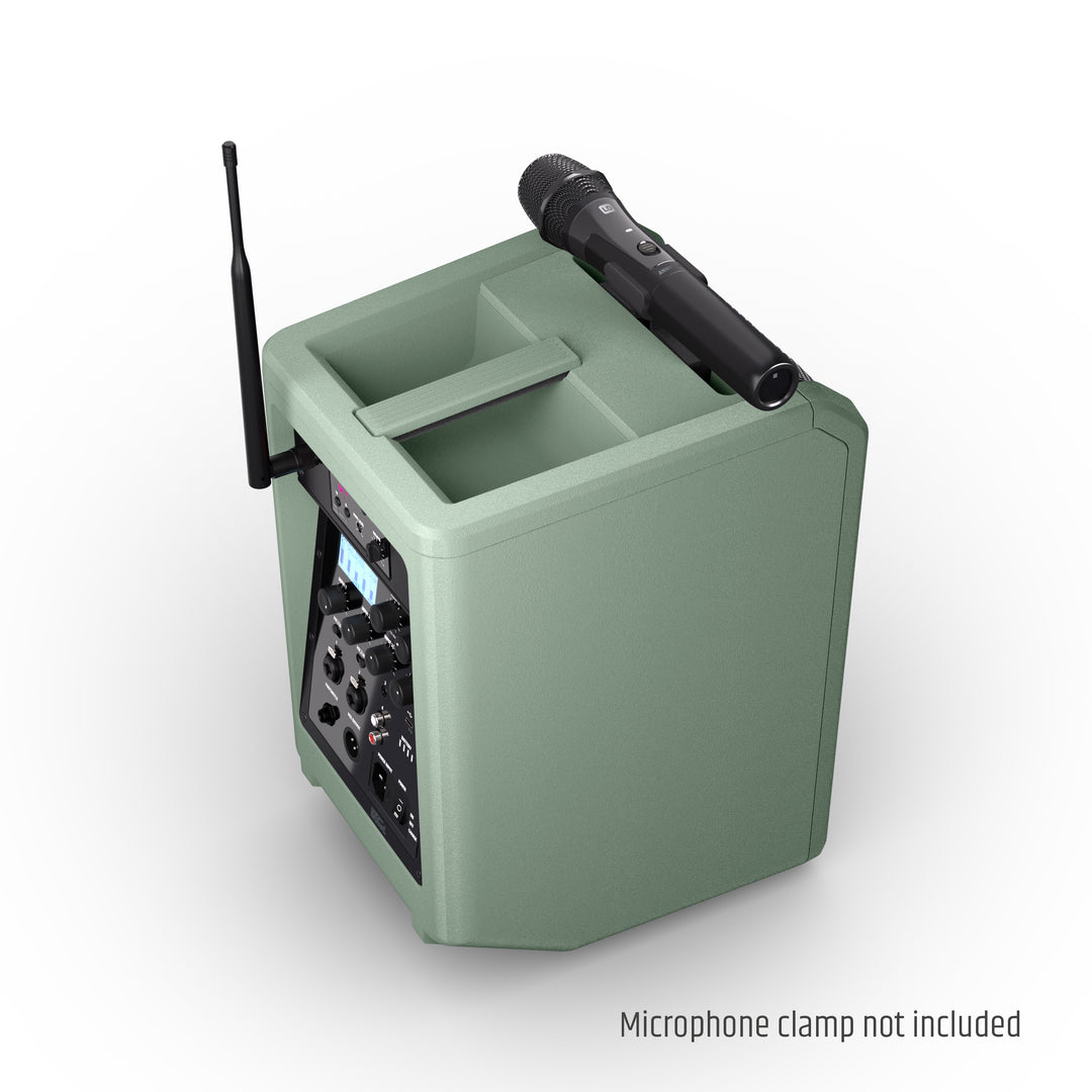 LD Systems ANNY® 8 HHD B5 GN - Tragbarer batteriebetriebener Bluetooth® PA-Lautsprecher mit Mixer und 1x drahtlosem Handmikrofon, Adventure Green
