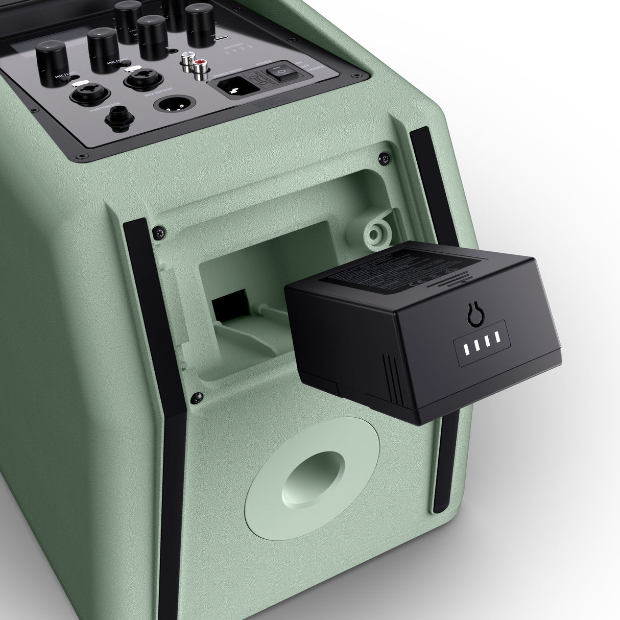 LD Systems ANNY® 8 HHD B5 GN - Tragbarer batteriebetriebener Bluetooth® PA-Lautsprecher mit Mixer und 1x drahtlosem Handmikrofon, Adventure Green