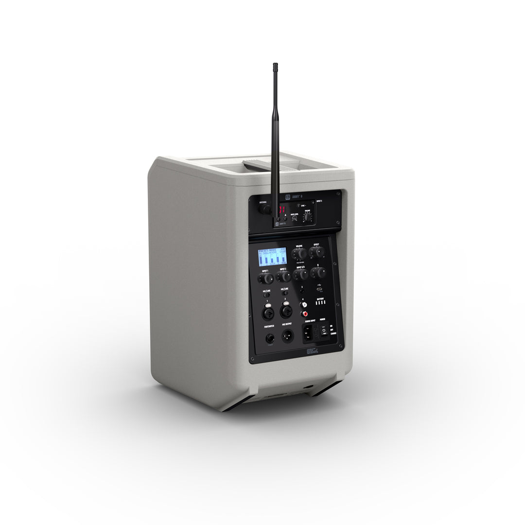 LD Systems ANNY® 8 HHD B5 G - Tragbarer batteriebetriebener Bluetooth® PA-Lautsprecher mit Mixer und 1x drahtlosem Handmikrofon, Urban Grey