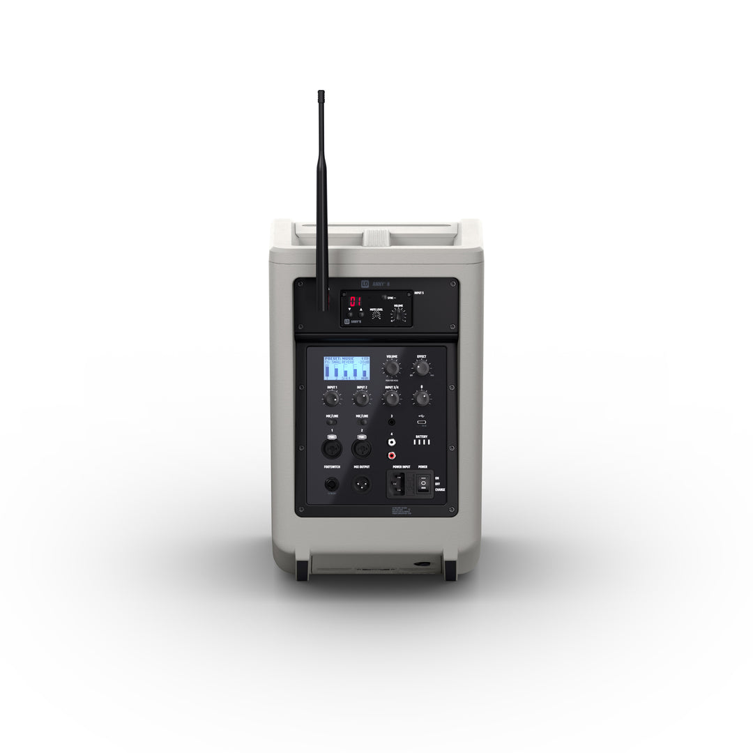 LD Systems ANNY® 8 HHD B5 G - Tragbarer batteriebetriebener Bluetooth® PA-Lautsprecher mit Mixer und 1x drahtlosem Handmikrofon, Urban Grey