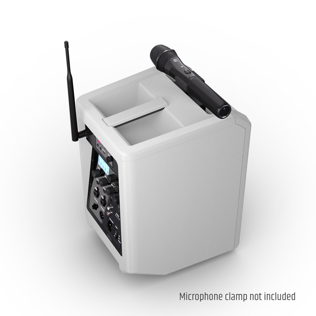 LD Systems ANNY® 8 HHD B5 W - Tragbarer batteriebetriebener Bluetooth® PA-Lautsprecher mit Mixer und 1x drahtlosem Handmikrofon, Reinweiß