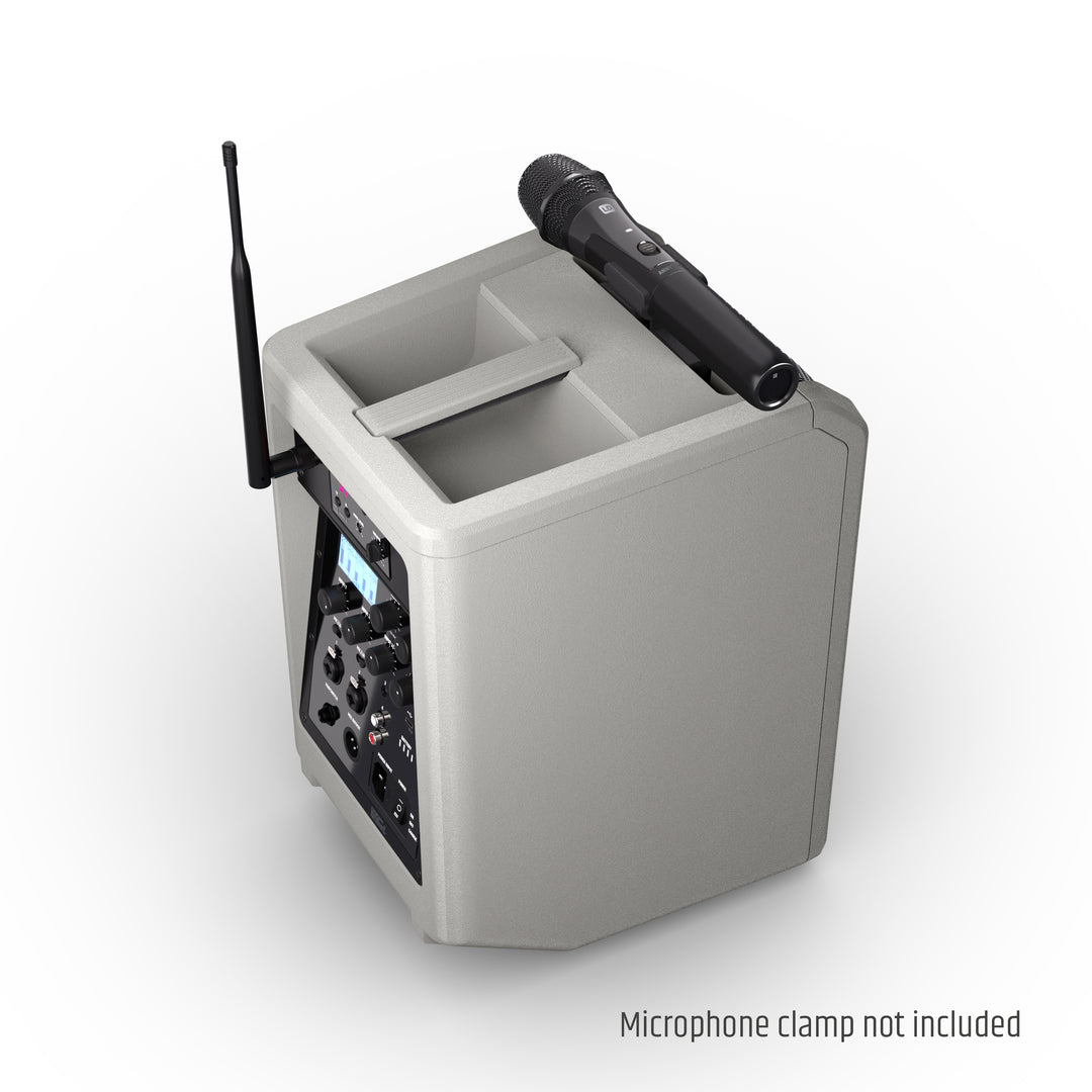 LD Systems ANNY® 8 HHD B6 G - Tragbarer batteriebetriebener Bluetooth® PA-Lautsprecher mit Mixer und 1x drahtlosem Handmikrofon, Urban Grey