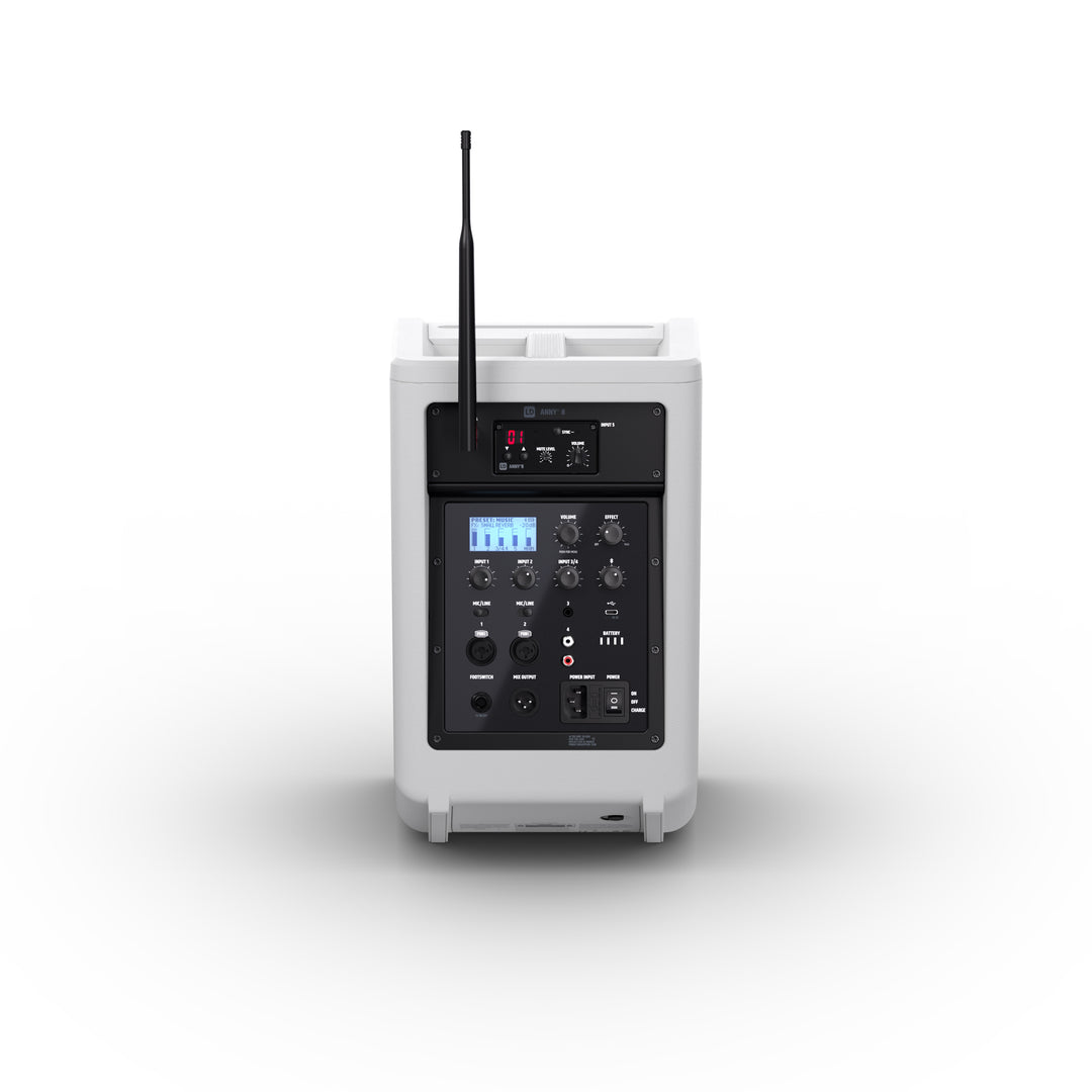 LD Systems ANNY® 8 HHD B6 W - Tragbarer batteriebetriebener Bluetooth® PA-Lautsprecher mit Mixer und 1x drahtlosem Handmikrofon, Reinweiß