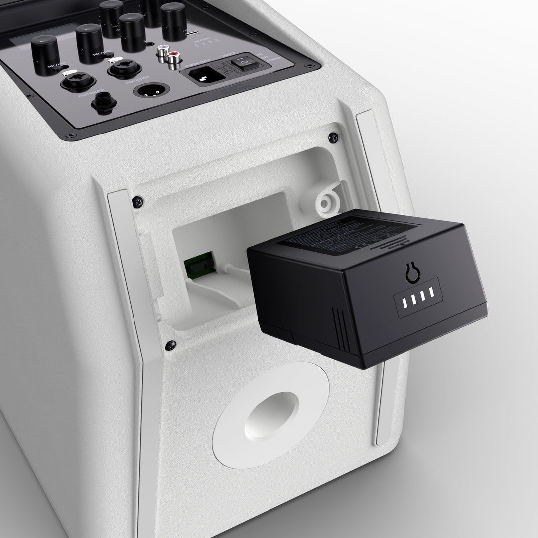 LD Systems ANNY® 8 HHD B6 W - Tragbarer batteriebetriebener Bluetooth® PA-Lautsprecher mit Mixer und 1x drahtlosem Handmikrofon, Reinweiß