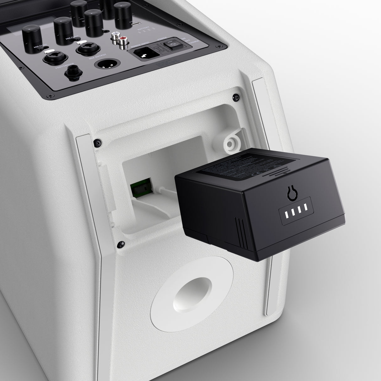 LD Systems ANNY® 8 HHD B6 W - Tragbarer batteriebetriebener Bluetooth® PA-Lautsprecher mit Mixer und 1x drahtlosem Handmikrofon, Reinweiß