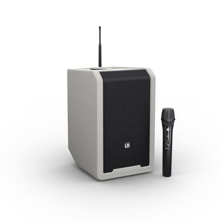 LD Systems ANNY® 8 HHD B8 G - Tragbarer batteriebetriebener Bluetooth® PA-Lautsprecher mit Mixer und 1 drahtlosem Handmikrofon, Urban Grey