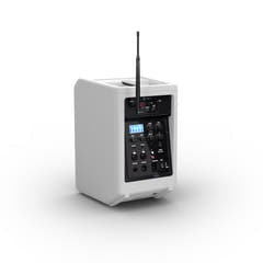 LD Systems ANNY® 8 HHD B8 W - Tragbarer batteriebetriebener Bluetooth® PA-Lautsprecher mit Mixer und 1x drahtlosem Handmikrofon, Reinweiß