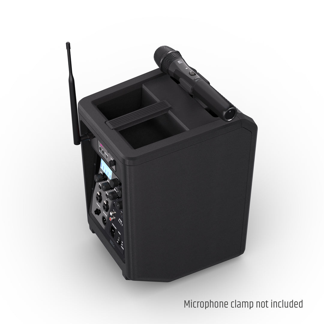 LD Systems ANNY® 8 HHD B8 - Tragbarer batteriebetriebener Bluetooth® PA-Lautsprecher mit Mixer und 1 x drahtlosem Handmikrofon, Stage Black