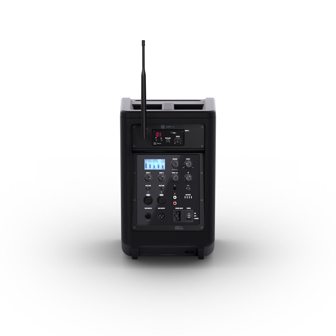 LD Systems ANNY® 8 HHD B8 - Tragbarer batteriebetriebener Bluetooth® PA-Lautsprecher mit Mixer und 1 x drahtlosem Handmikrofon, Stage Black