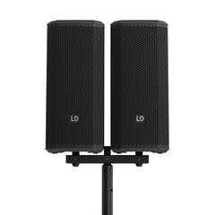 LD Systems DAVE 10 G4X DUAL STAND – Lautsprecherstange mit Montagegabel für DAVE 10 G4X