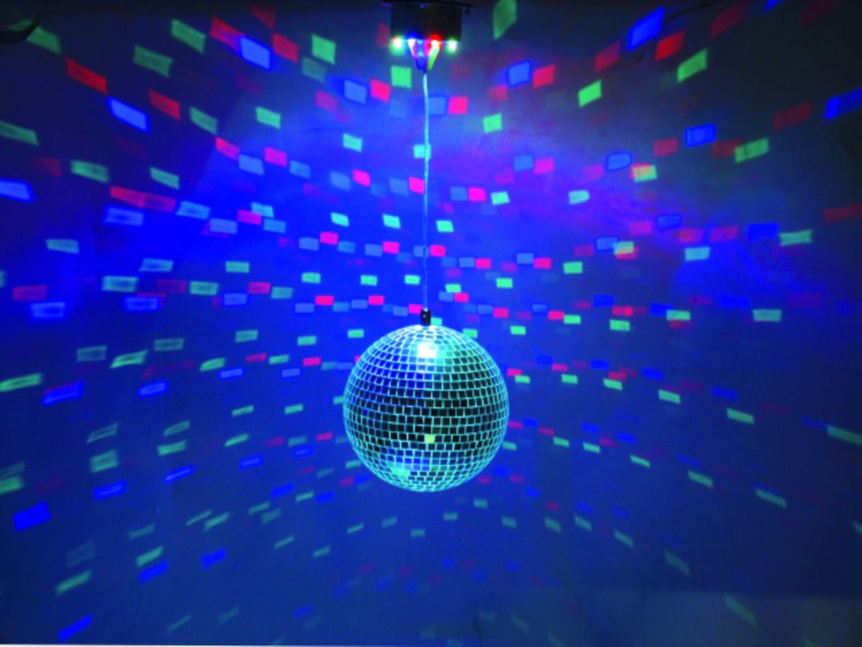 Ibiza Batteriebetriebene Discokugel mit LED Licht (30 cm)
