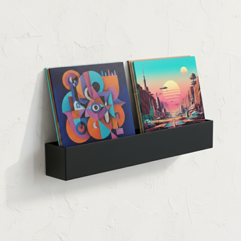 Studio 57 Vinyl Dobbelt Væg Display (sort)