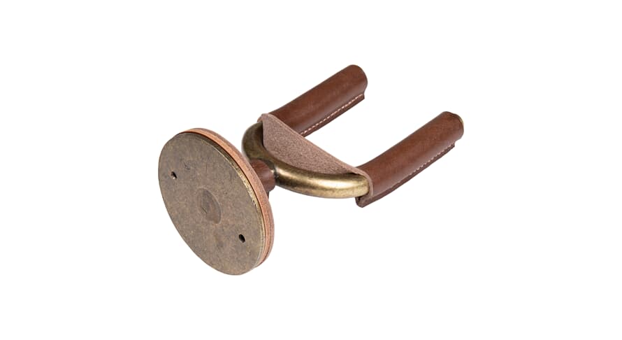Levys FGHNGR Wandhalterung für gitarren, Messing und braunes Leder