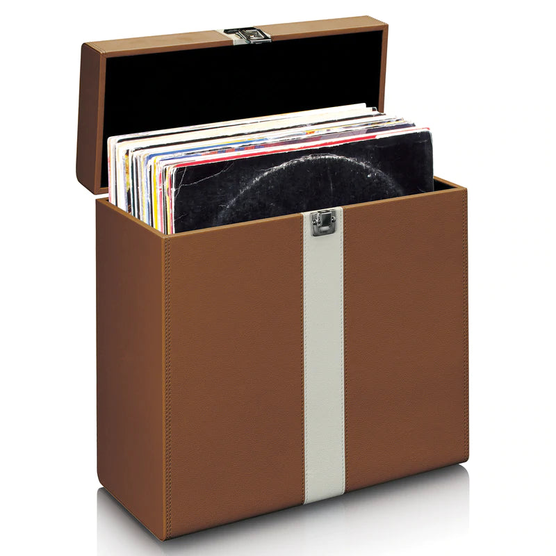 Lenco TTA-301BNWH 12" Vinyl Case (Brown)