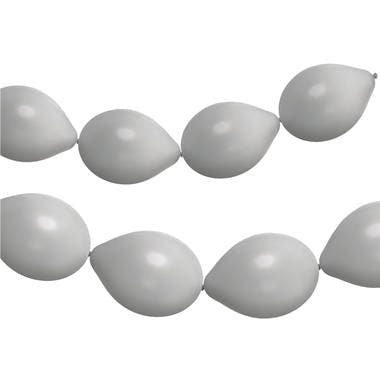 Link Ballons für Girlanden 8 Stk. (Möwenstaub Silber, 33cm)