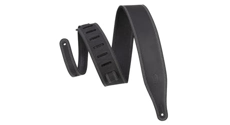 Levys M17BDS Gitarrengurt 2 1/2", schwarzes Pull-up-Leder