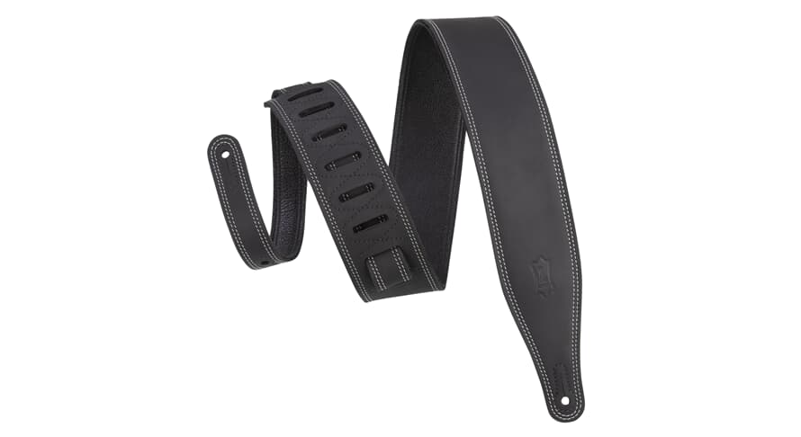 Levys M17BDS Gitarrengurt 2 1/2", schwarzes Pull-up-Obermaterial