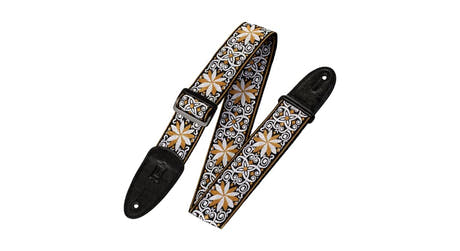 Levys M8HT-13 Gitarrengurt 2", gelbes und weißes Blumenmotiv