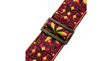Levys M8HTV Gitarrengurt 2", rotes & goldenes Motiv