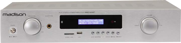 Madison HI-FI Stereo Verstärker (Silber, 2x140W)