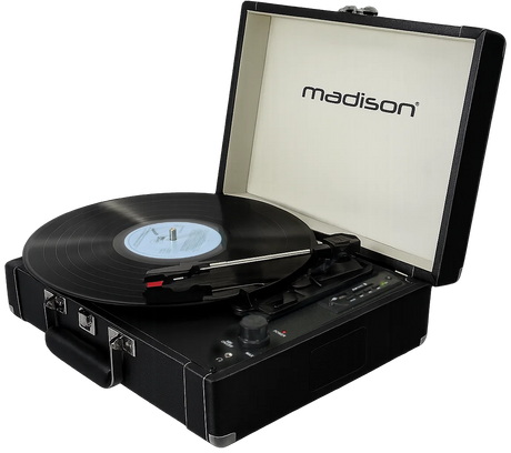 Madison Vintage Plattenspieler m. Bluetooth (Schwarz)