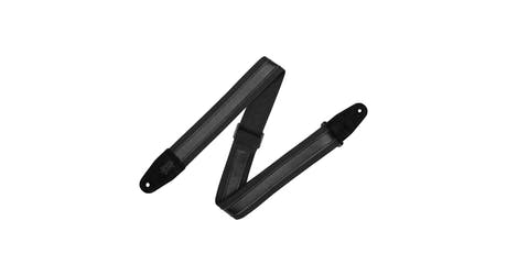Levys MC2CG Gitarrengurt 2", schwarzer Lederstreifen auf Schwarz