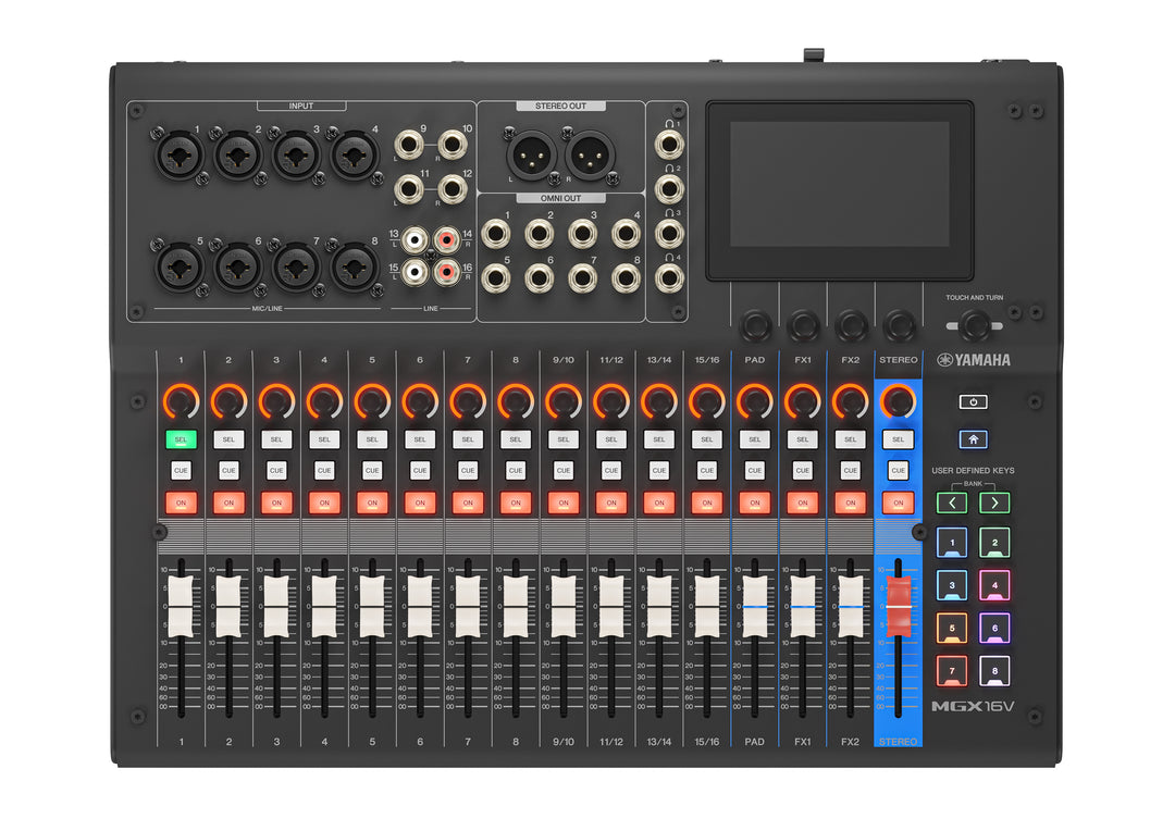 Yamaha MGX16V Digital Mixing Console (Schwarz) - Video Version