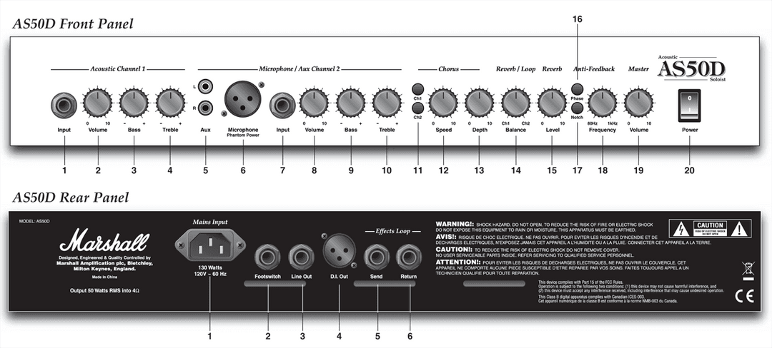 Marshall AS50D Akustischer Gitarrenverstärker