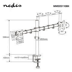 Tischhalterung für 2 Monitore (15-32")