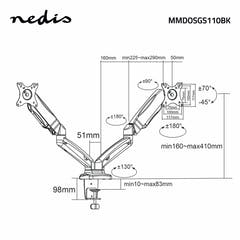 Tischhalterung für 2 Monitore (15-32")