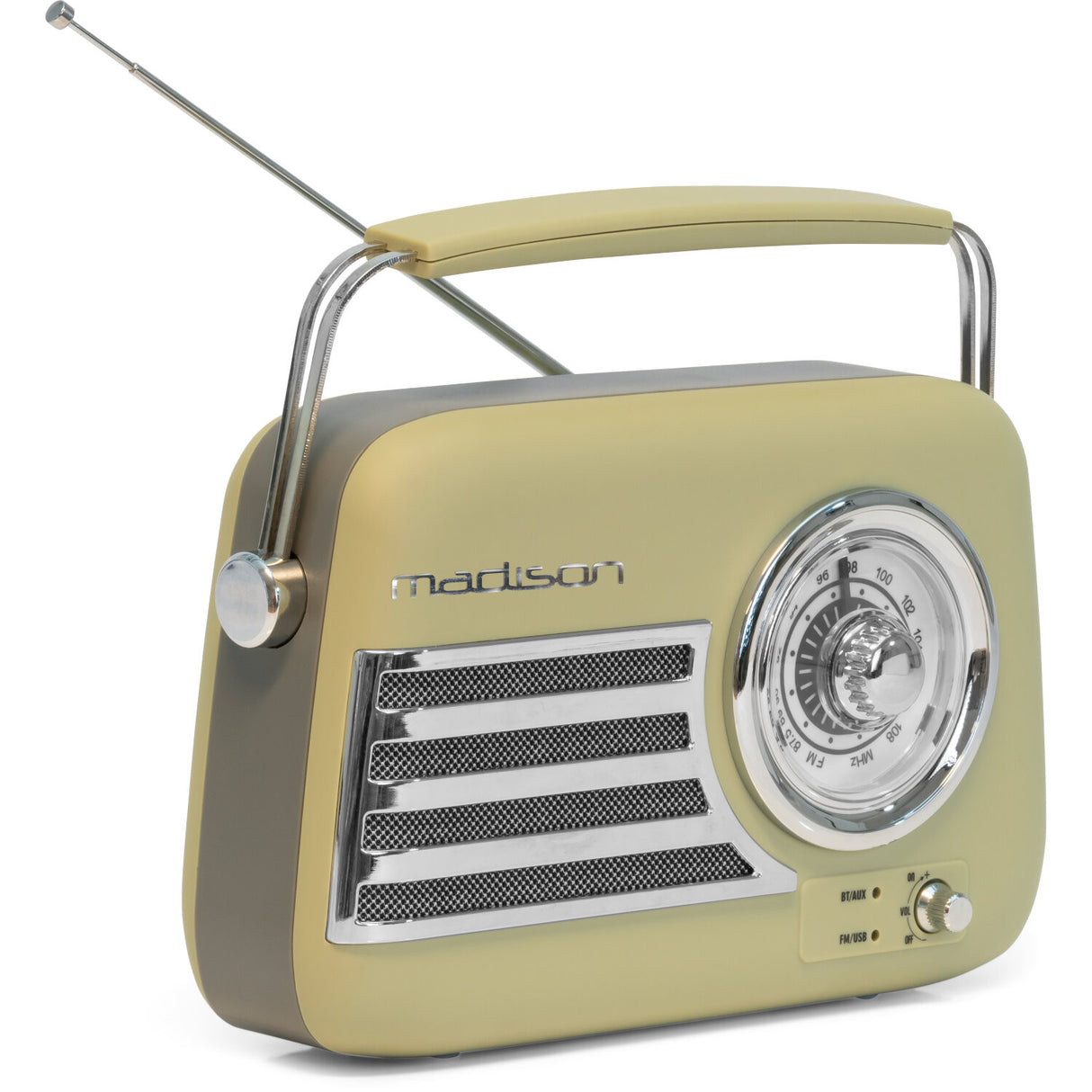 Madison Retro Radio mit Bluetooth und FM (Matte Olivgrün)