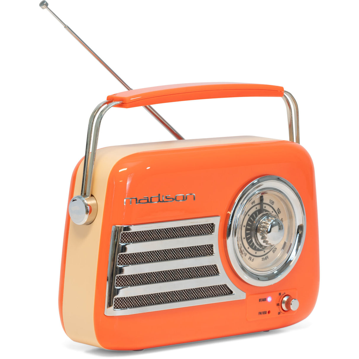 Madison Retro Radio mit Bluetooth und FM (Orange)