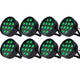 Marconi Polaris 12x12W RGBW Par-Lampe, 8-teiliges Set