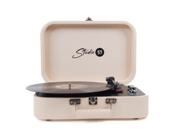 Studio 57 Mellow Plattenspieler mit LP-Ständer (Weiß)