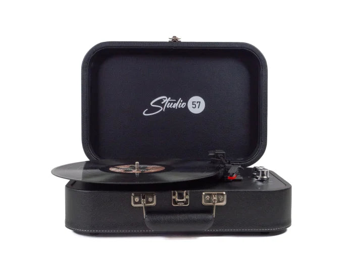 Studio 57 Mellow Plattenspieler (Schwarz) Bundle