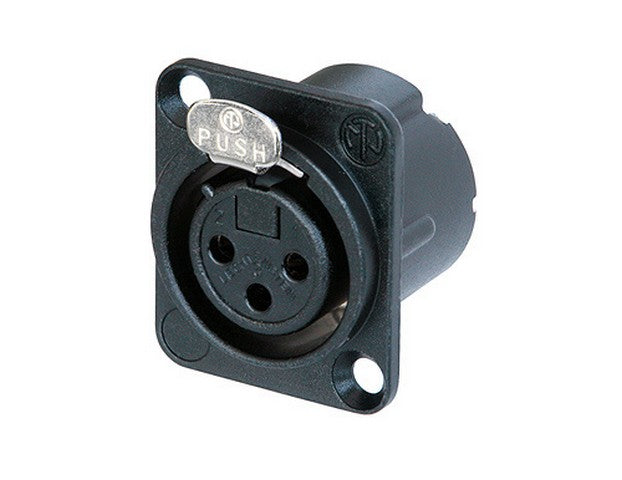 Neutrik NC3FD-LX-B XLR D-type Chassis Stecker