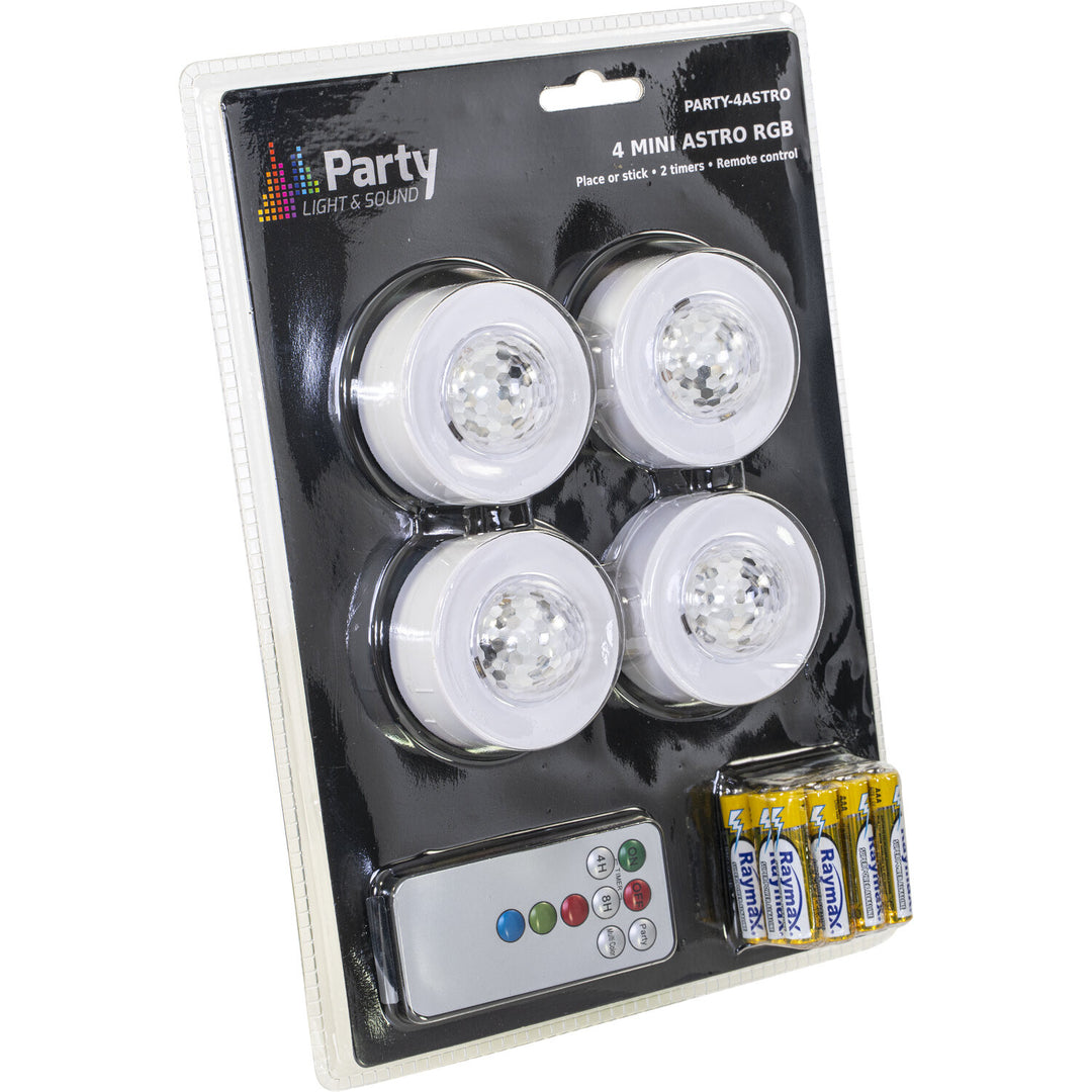 Mini astroeffekt med batteri(4-pak)
