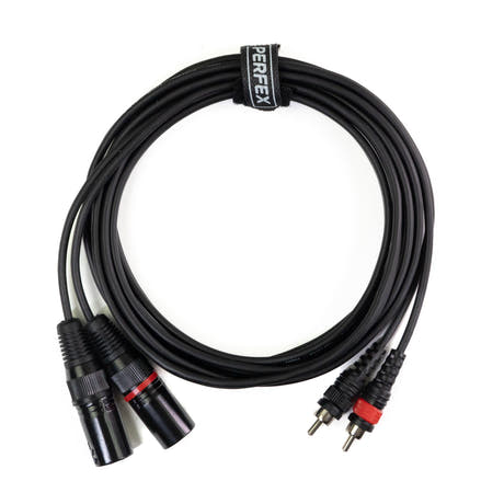 Perfex XLR Stecker auf Phono RCA Kabel (6m)