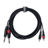 Perfex 2x Klinke auf 2x Phono RCA Kabel (3m)